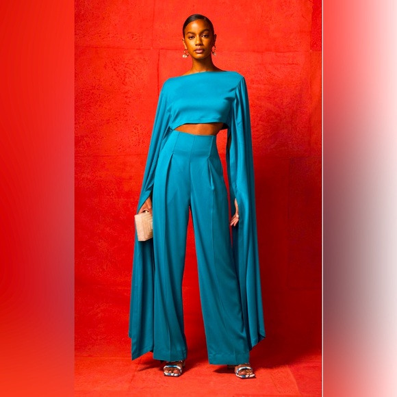 cult gaia Tops - Cult Gaia NEW W/ TAGS Maris Cyn Blue Blouse with elongated sleeves.Large Soldout